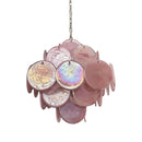 Round Pink Glass Chandelier