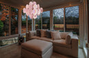 Round Pink Glass Chandelier