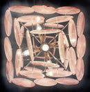 Round Pink Glass Chandelier