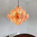 Round Pink Glass Chandelier