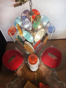 Round Colored Glass Chandelier