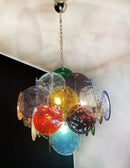 Round Colored Glass Chandelier