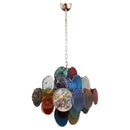 Round Colored Glass Chandelier