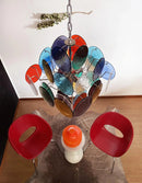 Round Colored Glass Chandelier