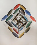 Round Colored Glass Chandelier