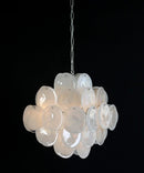 Round White Glass Chandelier