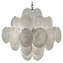 Round White Glass Chandelier