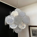 Round White Glass Chandelier