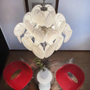 Round White Glass Chandelier