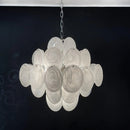Round White Glass Chandelier