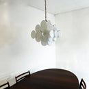 Round White Glass Chandelier