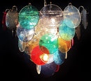 Colorful Disk Glass Round Chandelier