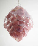 Round Pink Layered Glass Chandelier