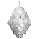 Round White Layered Glass Chandelier
