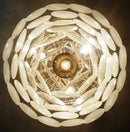 Round White Layered Glass Chandelier