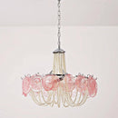 Murano Pink Disc Glass Chandelier