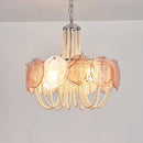 Murano Pink Disc Glass Chandelier
