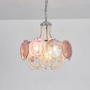 Murano Pink Disc Glass Chandelier