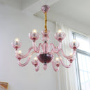 Pink Ares Murano Glass Chandelier