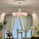 Murano Pink Disc Glass Chandelier