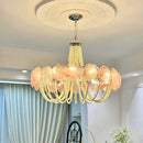 Murano Pink Disc Glass Chandelier