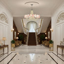 Murano Pink Disc Glass Chandelier