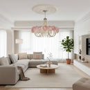 Murano Pink Disc Glass Chandelier