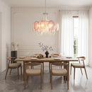 Murano Pink Disc Glass Chandelier