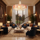 Murano Pink Disc Glass Chandelier