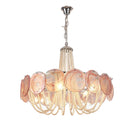 Murano Pink Disc Glass Chandelier