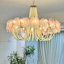 Murano Pink Disc Glass Chandelier