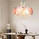 Murano Pink Disc Glass Chandelier