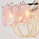 Murano Pink Disc Glass Chandelier