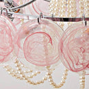 Murano Pink Disc Glass Chandelier