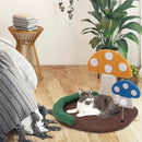 Mushroom Cat Bed Cat Claw Scratcher with Wide Bed and Sisal Scratch Panel-Multicolor by LJGDeals
