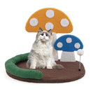 Mushroom Cat Bed Cat Claw Scratcher with Wide Bed and Sisal Scratch Panel-Multicolor by LJGDeals