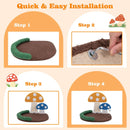 Mushroom Cat Bed Cat Claw Scratcher with Wide Bed and Sisal Scratch Panel-Multicolor by LJGDeals