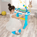 31-Key Kids Piano Keyboard Toy with Microphone and Multiple Sounds for Age 3+-Blue