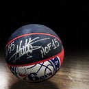 Dikembe Mutombo Autographed Philadelphia 76ers Spalding Basketball with Hall of Fame Inscription by Dynasty Sports & Framing