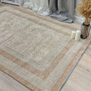 Alfa Rich Beige Cream Washable Area Rugs for Living Room Bedroom Kitchen Dining Cotton Rug