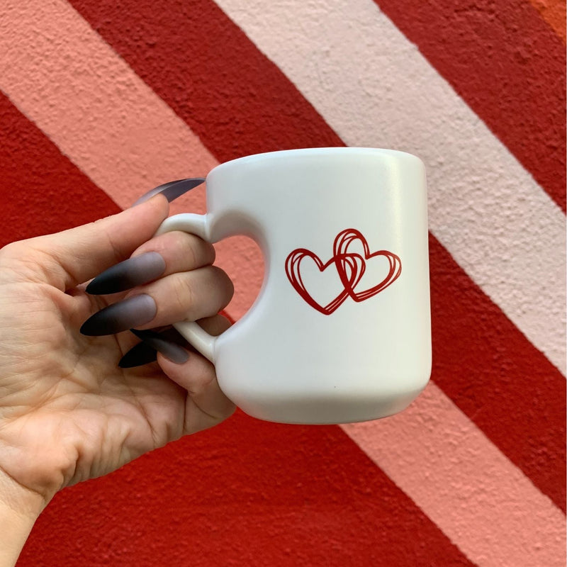 My Love Mug Heart Shaped Handle Mug | Coffee Tea Stoneware Cup | 12oz.