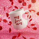 My Love Mug Heart Shaped Handle Mug | Coffee Tea Stoneware Cup | 12oz.