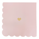 Pink with Gold Heart Cocktail Napkins