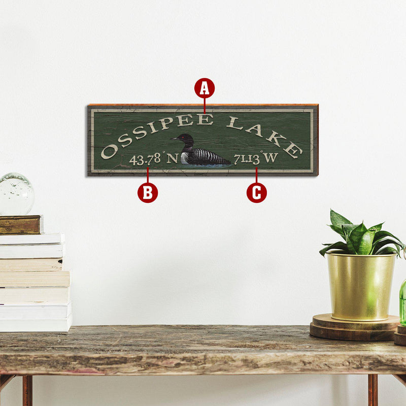 Customizable Lodge Green Wooden Sign | Wall Art Print on Real Wood