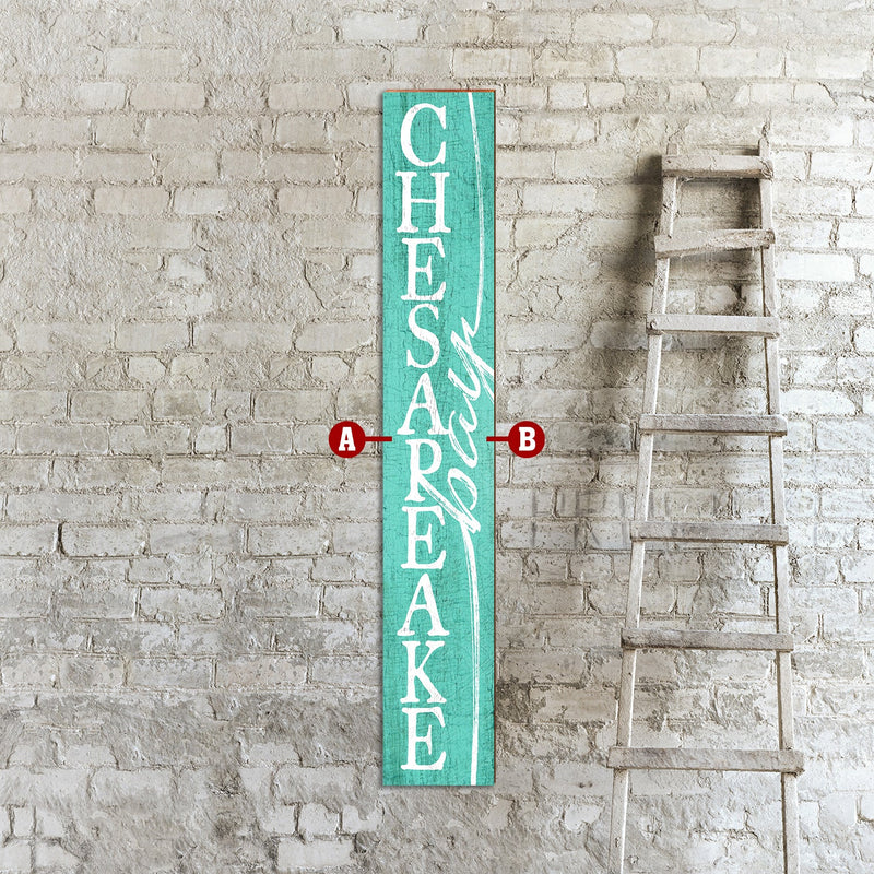 Personalized Vertical Town Name Sign | Wall Art Print on Real Wood