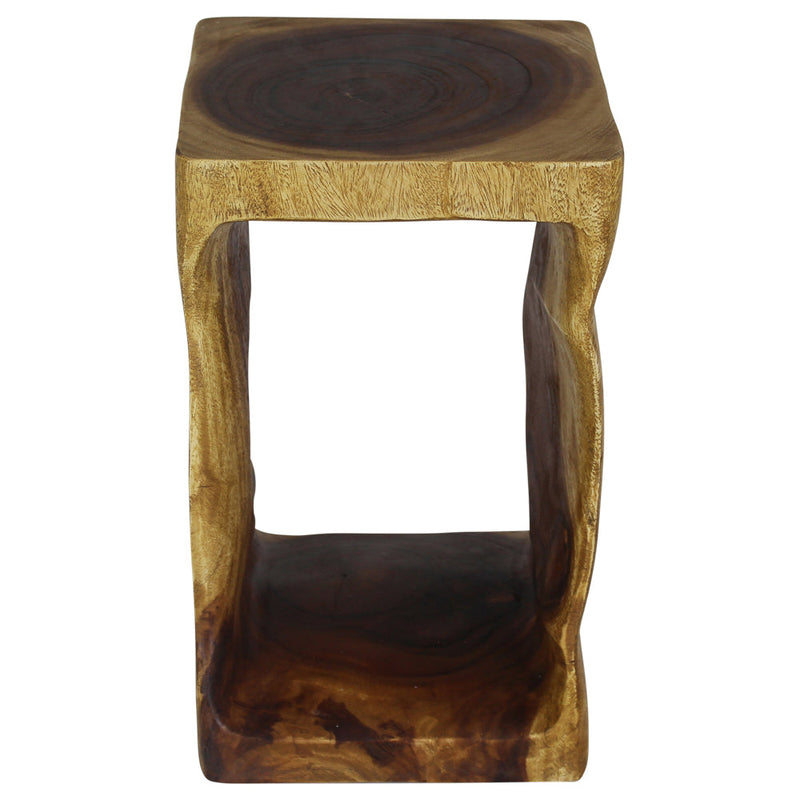 Haussmann® Wood Natural Stool End Table 12 In Sq X 20 In High Oak Oil