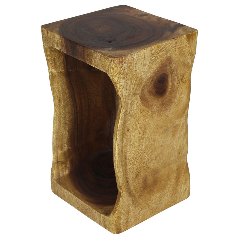 Haussmann® Wood Natural Stool End Table 12 In Sq X 20 In High Oak Oil