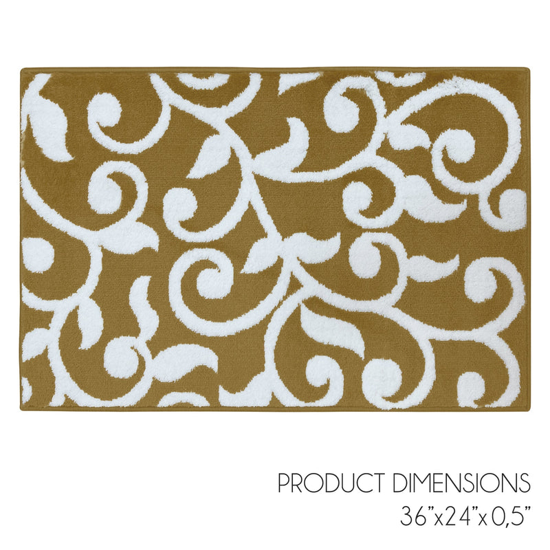 Sussex Home, Landing Rug, Slip Resistant Indoor Carpets Includes Adhesive Tape 2' x 3' -Floral Collection |Beige&White