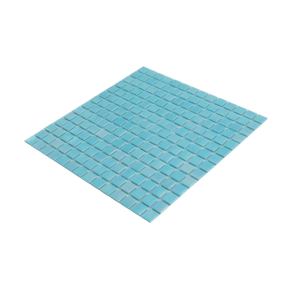 Cyan Blue 12x12 Uniform Square Glossy Glass Mosaic Tile (20 pack, 20 sq ft/case), photo 4 of 8