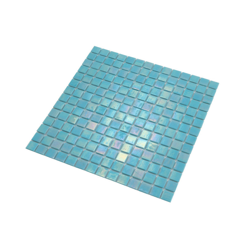 Cyan Blue 12x12 Uniform Square Glossy Glass Mosaic Tile (20 pack, 20 sq ft/case), photo 8 of 8